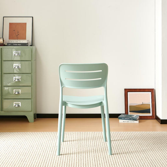 Set de 4 Sillas Harriman, Azul Claro, con Medio Espaldar y Diseño Minimalista
