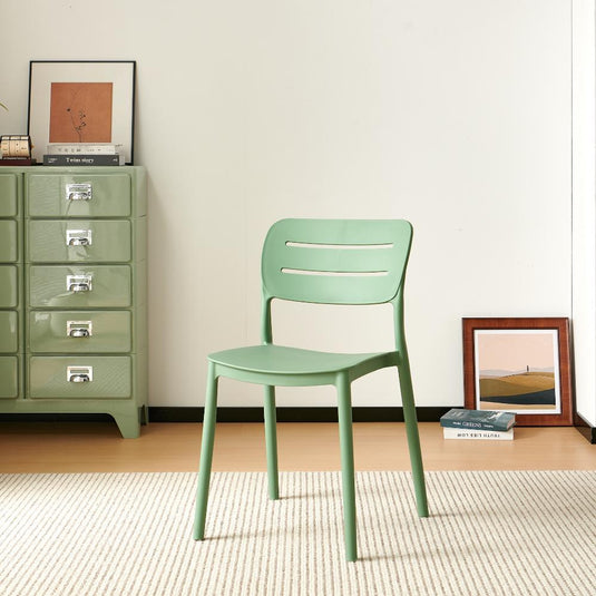 Set de 4 Sillas Harriman, Verde, con Medio Espaldar y Diseño Minimalista