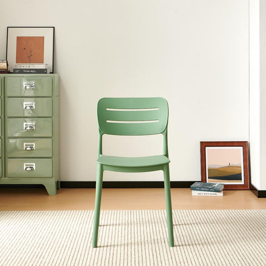 Set de 4 Sillas Harriman, Verde, con Medio Espaldar y Diseño Minimalista
