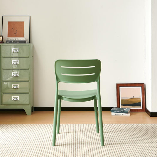 Set de 2 Sillas Harriman, Verde, con Medio Espaldar y Diseño Minimalista