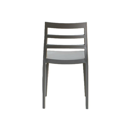 Set de 4 Sillas New York, Gris Oscuro, con Espaldar en Líneas y Diseño Minimalista