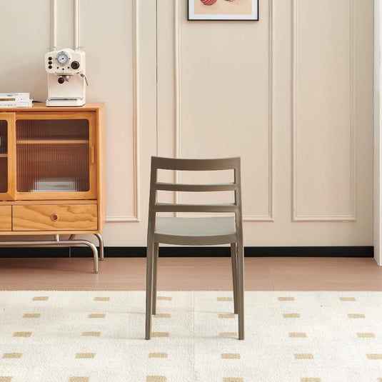 Set de 6 Sillas New York, Taupe, con Espaldar en Líneas y Diseño Minimalista