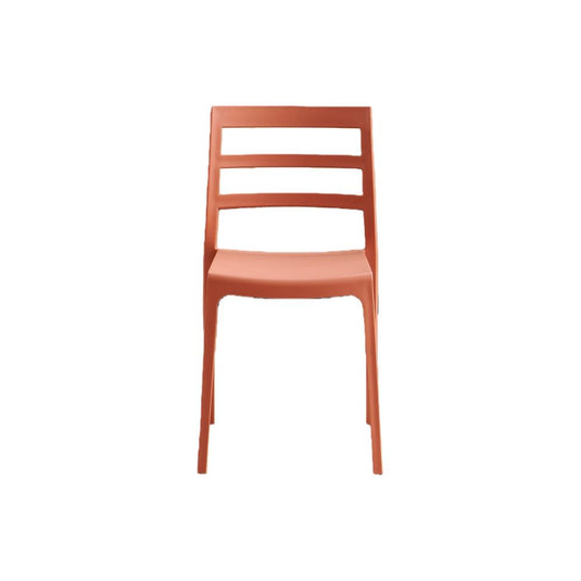 Set de 4 Sillas New York, Terracota, con Espaldar en Líneas y Diseño Minimalista