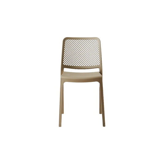 Set de 2 Sillas Manhattan, Taupe, con Espaldar en Rejilla y Diseño Minimalista