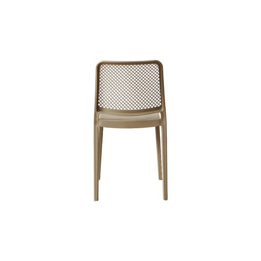 Set de 4 Sillas Manhattan, Taupe, con Espaldar en Rejilla y Diseño Minimalista