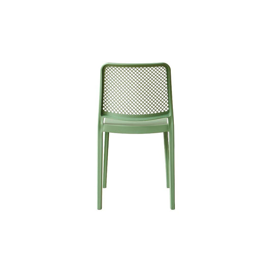 Set de 2 Sillas Manhattan, Verde, con Espaldar en Rejilla y Diseño Minimalista