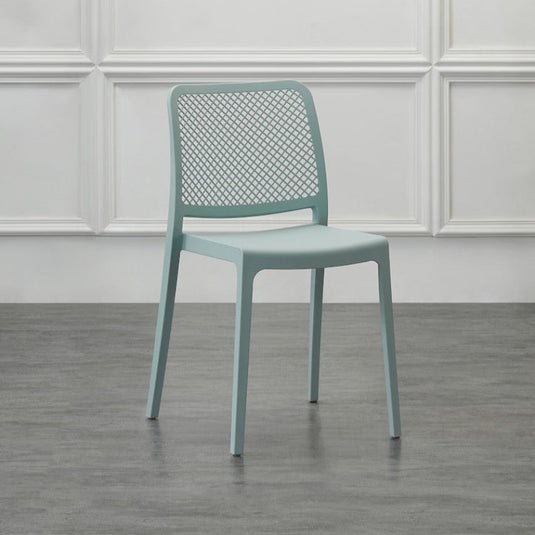 Set de 2 Sillas Manhattan, Azul Claro, con Espaldar en Rejilla y Diseño Minimalista
