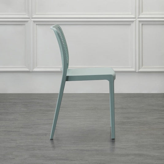 Set de 2 Sillas Manhattan, Azul Claro, con Espaldar en Rejilla y Diseño Minimalista