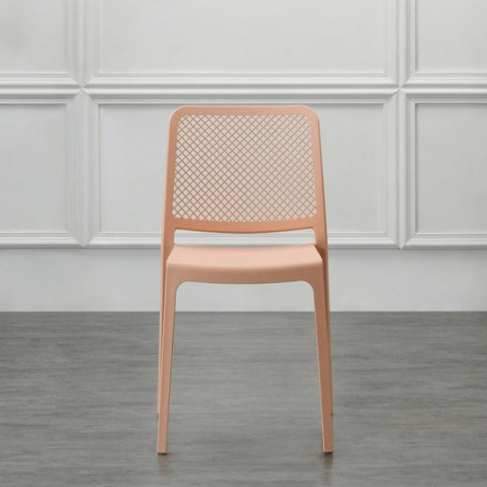 Set de 4 Sillas Manhattan, Mandarina, con Espaldar en Rejilla y Diseño Minimalista