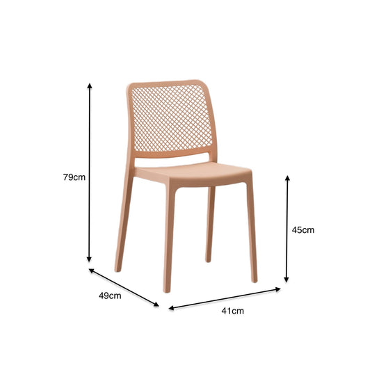 Set de 2 Sillas Manhattan, Mandarina, con Espaldar en Rejilla y Diseño Minimalista