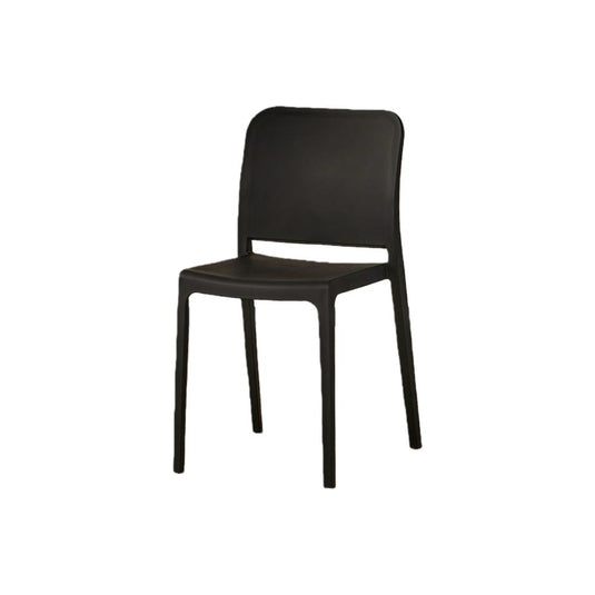 Set de 4 Sillas Triveca, Negro, con Espaldar Cerrado y Diseño Minimalista