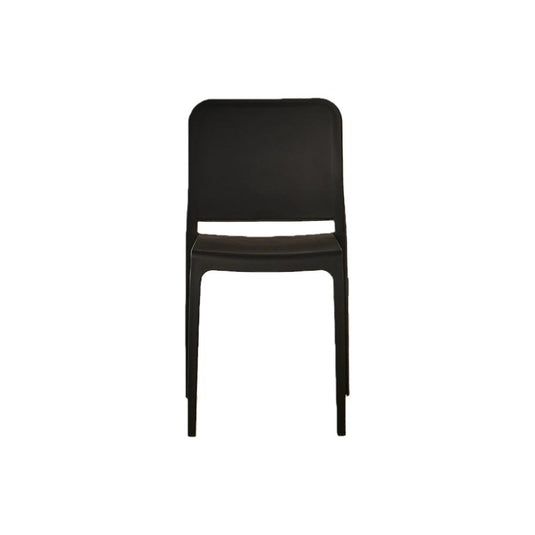 Set de 4 Sillas Triveca, Negro, con Espaldar Cerrado y Diseño Minimalista