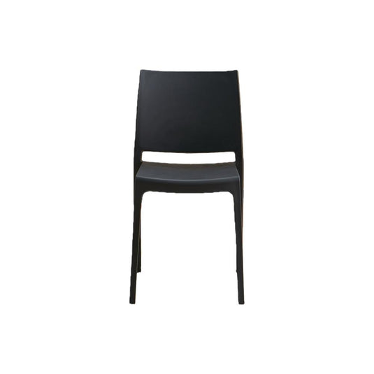Set de 4 Sillas Soho, Negro, con Espaldar Cerrado y Diseño Minimalista