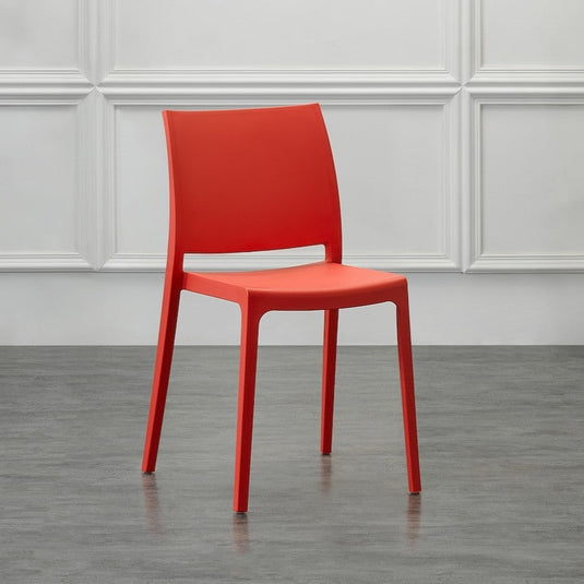 Set de 2 Sillas Soho, Roja, con Espaldar Cerrado y Diseño Minimalista