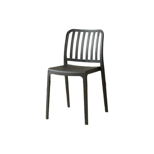 Set de 4 Sillas Brooklyn, Negro, con Espaldar en Rayas y Diseño Minimalista