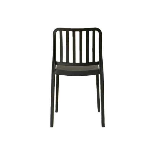 Set de 2 Sillas Brooklyn, Negro, con Espaldar en Rayas y Diseño Minimalista