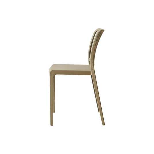 Set de 4 Sillas Brooklyn, Taupe, con Espaldar en Rayas y Diseño Minimalista