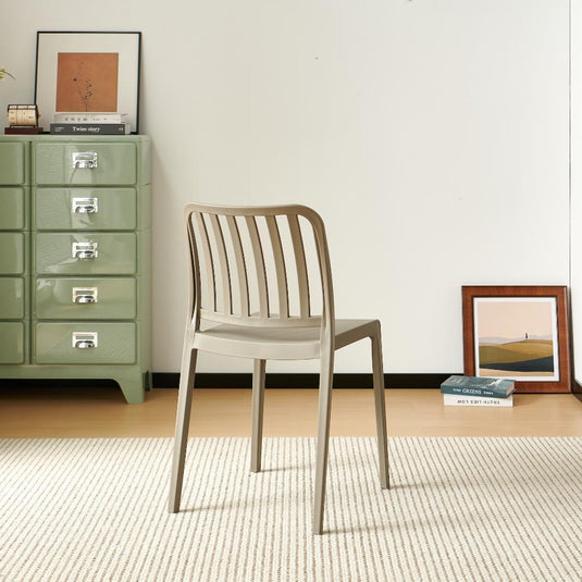 Set de 4 Sillas Brooklyn, Taupe, con Espaldar en Rayas y Diseño Minimalista