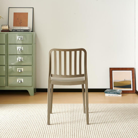 Set de 2 Sillas Brooklyn, Taupe, con Espaldar en Rayas y Diseño Minimalista