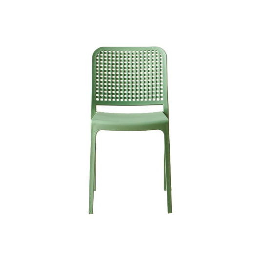 Set de 4 Sillas Bronx, Verde, con Espaldar en Cuadrados y Diseño Minimalista