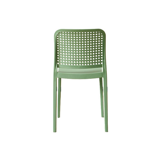 Set de 4 Sillas Bronx, Verde, con Espaldar en Cuadrados y Diseño Minimalista