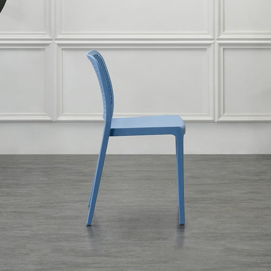 Set de 2 Sillas Bronx, Azul Oceano, con Espaldar en Cuadrados y Diseño Minimalista