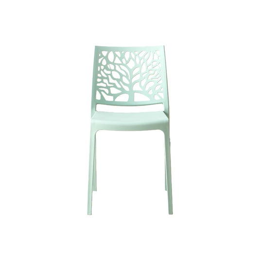 Set de 4 Sillas Harlem, Azul Claro, con Espaldar en Forma de Árbol y Diseño Minimalista