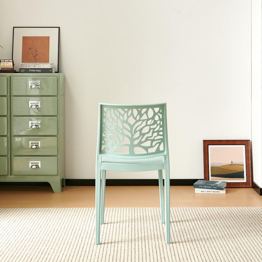 Set de 2 Sillas Harlem, Azul Claro, con Espaldar en Forma de Árbol y Diseño Minimalista