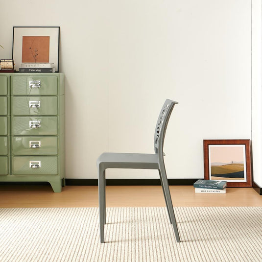 Set de 2 Sillas Harlem, Gris Oscuro, con Espaldar en Forma de Árbol y Diseño Minimalista