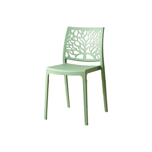 Set de 4 Sillas Harlem, Verde, con Espaldar en Forma de Árbol y Diseño Minimalista