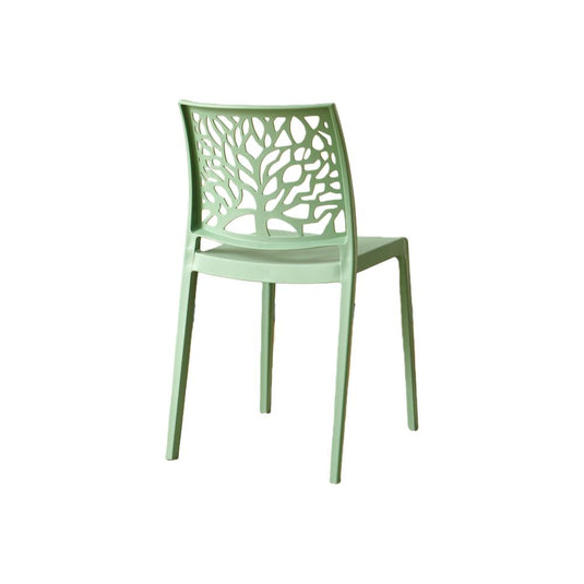 Set de 4 Sillas Harlem, Verde, con Espaldar en Forma de Árbol y Diseño Minimalista