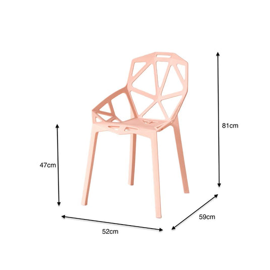Silla Roxy, Color Mandarina, con Espaldar y Diseño Moderno
