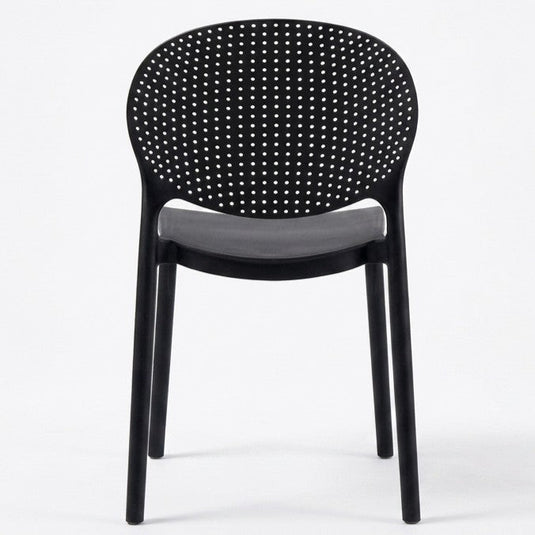 Set de 2 Sillas Florida, Color Negro, con Espaldar y Diseño Moderno