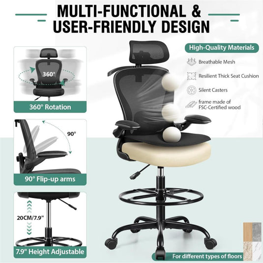 Silla De Oficina AtHope Negro Ergonómica