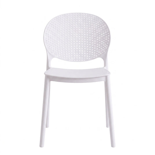 Silla Florida, Color Blanco, con Espaldar y Diseño Moderno X4
