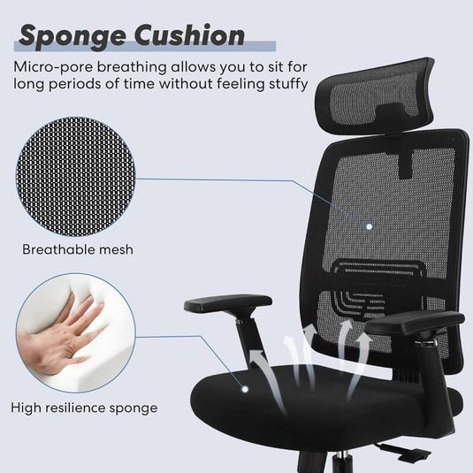 Silla De Oficina Ergonómica, Schwake, Negro