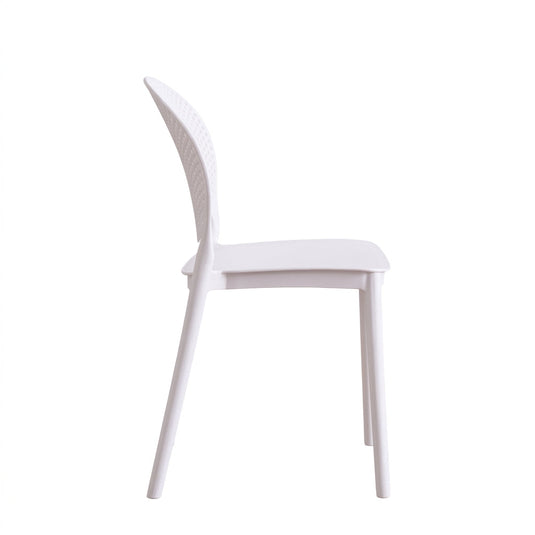 Silla Florida, Color Blanco, con Espaldar y Diseño Moderno X2