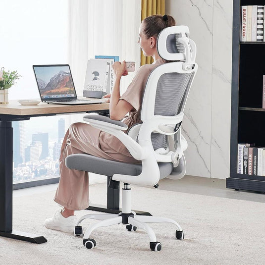 Silla De Oficina TRALT Blanco Ergonómica De 330 Libras