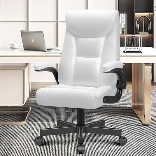Silla De Oficina Ergonómica, BestEra Blanco Brillo