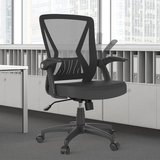 Silla De Escritorio Moderna Giratoria De Malla, KIZECK, Negro
