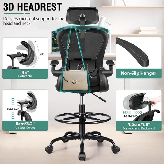 Silla De Oficina AtHope Negro Ergonómica