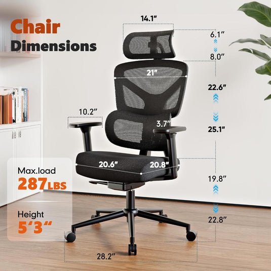 Silla De Oficina MOLENTS Negro Ergonómica