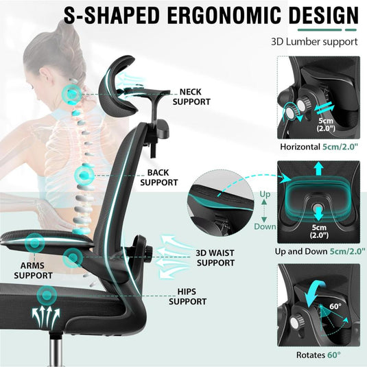 Silla De Oficina AtHope Negro Ergonómica