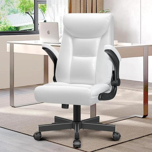Silla De Oficina Ergonómica, BestEra Blanco Brillo