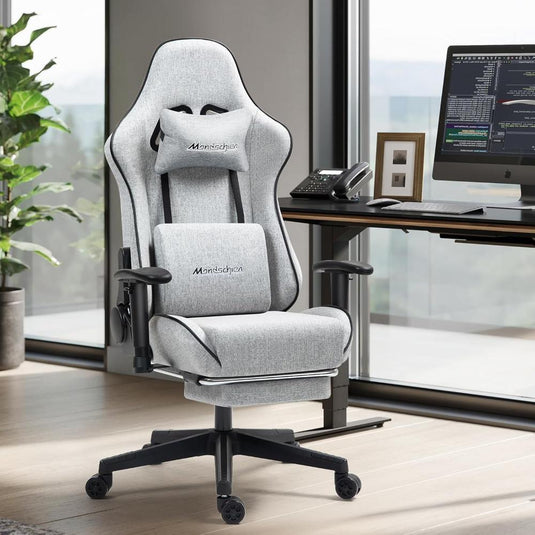 Silla Gamer Mondschein Gris Reclinable Ergonómica