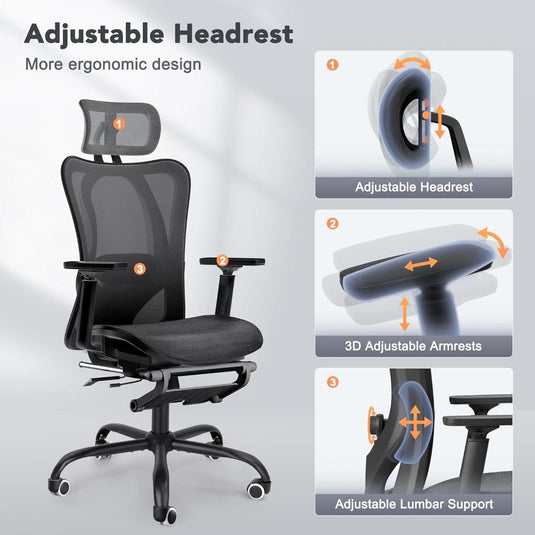 Silla De Oficina Decofy Negro Ergonómica