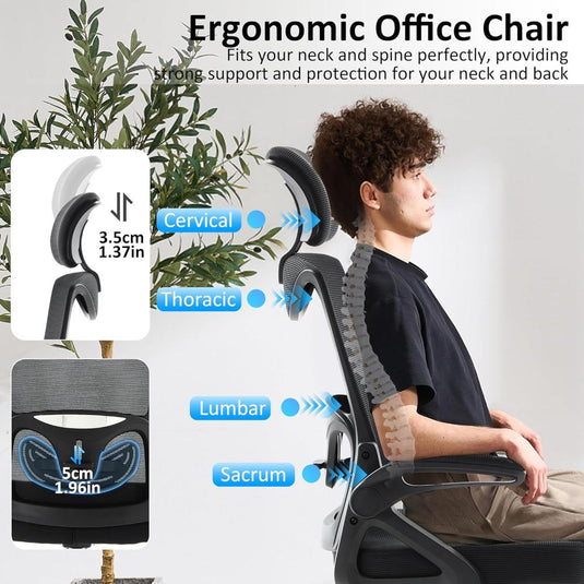 Silla De oficina Fizzin Negro Ergonómica De 400 Libras