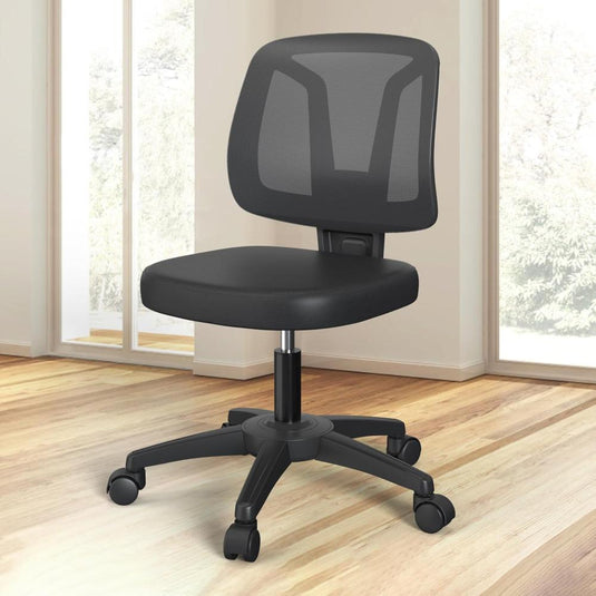 Silla De Oficina Ajustable Giratoria, KIZECK, Negro