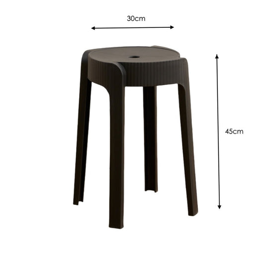 Butuco Apilable Maison, Color Negro, Diseño Moderno X4