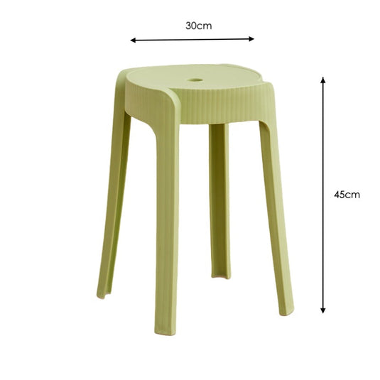 Set de 2 Butacos Apilable Maison, Color Verde Oliva, Diseño Moderno